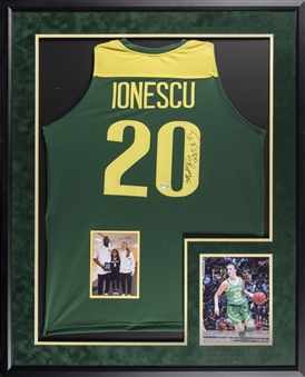 Sabrina Ionescu Signed & "To Kobe" Inscribed Oregon Ducks Jersey With Photos in 34x42 Framed Display (PSA/DNA & Beckett)